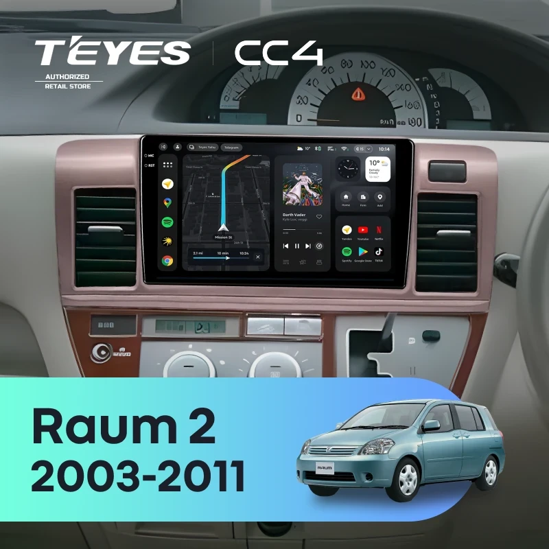 Штатная магнитола Teyes CC4 6/64 Toyota Raum 2 (2003-2011)