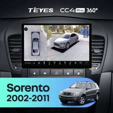 Штатная магнитола Teyes CC4 Pro 360 12/256 Kia Sorento BL (2002-2011) (11")