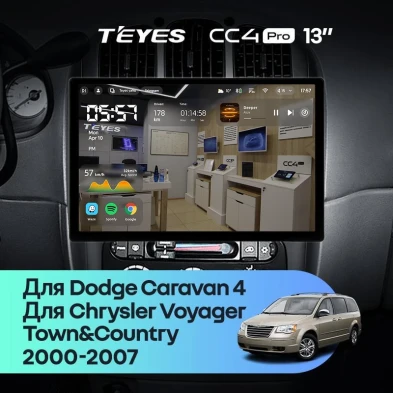 Штатная магнитола Teyes CC4 Pro 8/128 Chrysler Voyager (2000-2007) Тип-A (13")