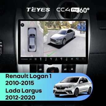 Штатная магнитола Teyes CC4 Pro 360 12/256 Renault Logan 1 (2010-2015) (13")