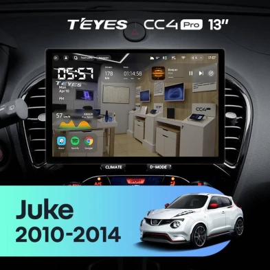 Штатная магнитола Teyes CC4 Pro 8/128 Nissan Juke (2010-2014) (13")