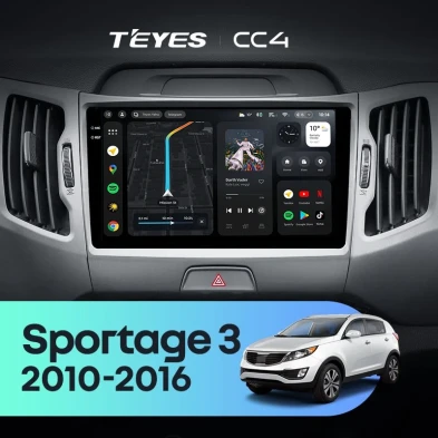 Штатная магнитола Teyes CC4 8/128 Kia Sportage 3 SL (2010-2016) Тип-A