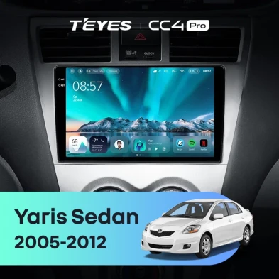 Штатная магнитола Teyes CC4 Pro 12/256 Toyota Yaris Sedan (2005-2012)