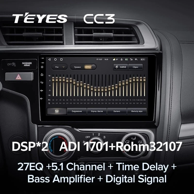 Штатная магнитола Teyes CC3 4/32 Honda Fit 3 GP GK (2013-2020) Тип-A