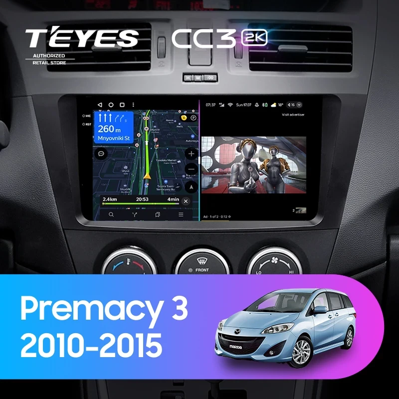Штатная магнитола Teyes CC3 2K 360 6/128 Mazda Premacy 3 (2010-2015)