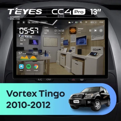 Штатная магнитола Teyes CC4 Pro 12/256 Vortex Tingo (2010-2012) (13")