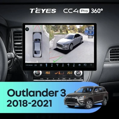 Штатная магнитола Teyes CC4 Pro 360 8/128 Mitsubishi Outlander 3 (2018-2021) (13")