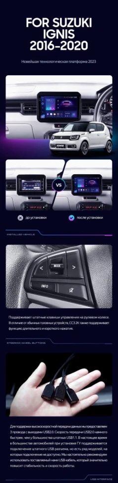 Штатная магнитола Teyes CC3 2K 4/32 Suzuki Ignis (2016-2020)