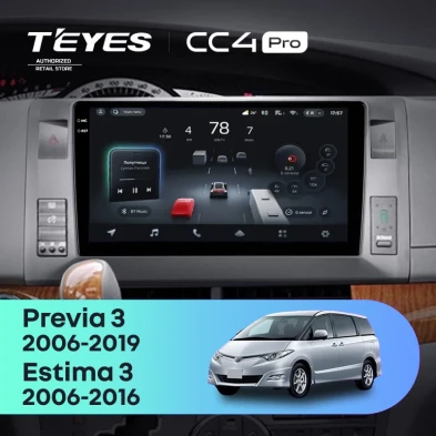 Штатная магнитола Teyes CC4 Pro 12/256 Toyota Previa, Estima AHR20 XR50 (2006-2019)