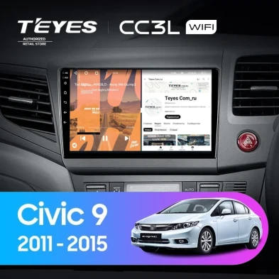 Штатная магнитола Teyes CC3L WiFi 2/32 Honda Civic 9 FB FK FD (2011-2015) Правый руль