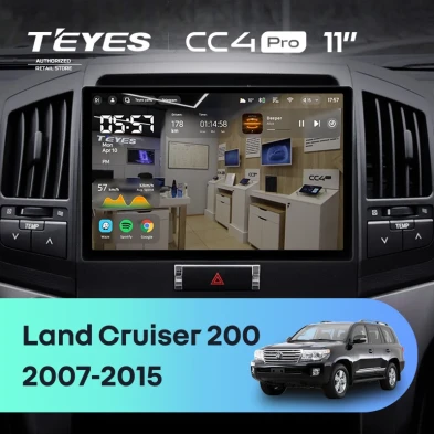 Штатная магнитола Teyes CC4 Pro 8/128 Toyota Land Cruiser 200 (2007-2015) F1 (11")