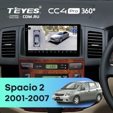 Штатная магнитола Teyes CC4 Pro 360 8/128 Toyota Corolla Spacio 2 (2001-2007)
