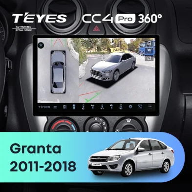 Штатная магнитола Teyes CC4 Pro 360 8/128 Lada Granta Sport (2011-2018) Тип-B (13")
