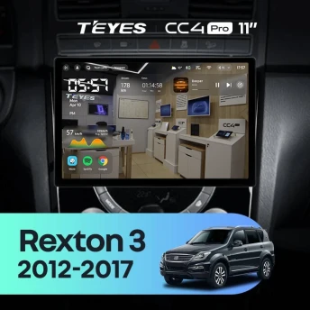Штатная магнитола Teyes CC4 Pro 12/256 SsangYong Rexton Y290 3 (2012-2017) (11")