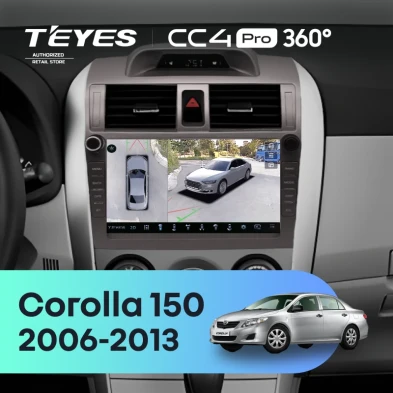 Штатная магнитола Teyes CC4 Pro 360 12/256 Toyota Corolla 150 (2006-2013) F2 с кнопками