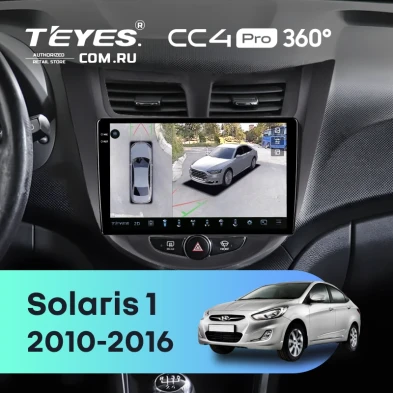 Штатная магнитола Teyes CC4 Pro 360 12/256 Hyundai Solaris 1 (2010-2016) F3 (черный матовый)
