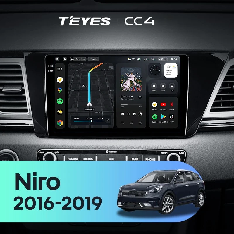 Штатная магнитола Teyes CC4 8/128 Kia Niro DE (2016-2019)