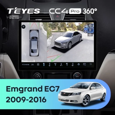 Штатная магнитола Teyes CC4 Pro 360 12/256 Geely Emgrand EC7 1 (2009-2016) (11")