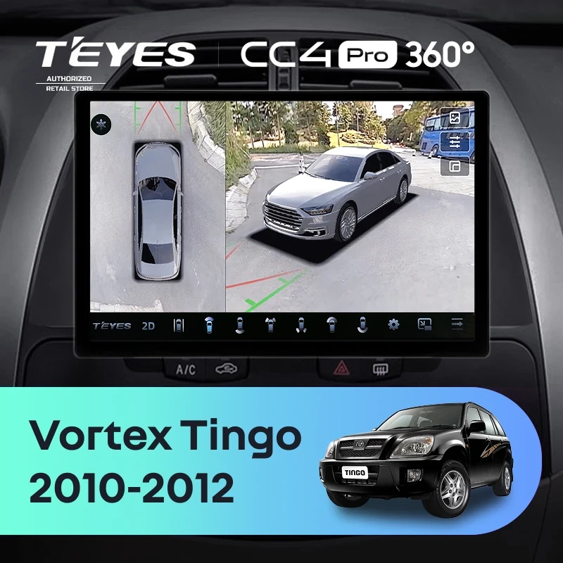 Штатная магнитола Teyes CC4 Pro 360 8/128 Vortex Tingo (2010-2012) (11")
