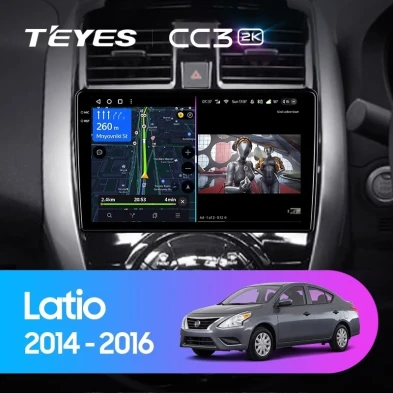 Штатная магнитола Teyes CC3 2K 6/128 Nissan Latio N17 (2014-2016) Правый руль