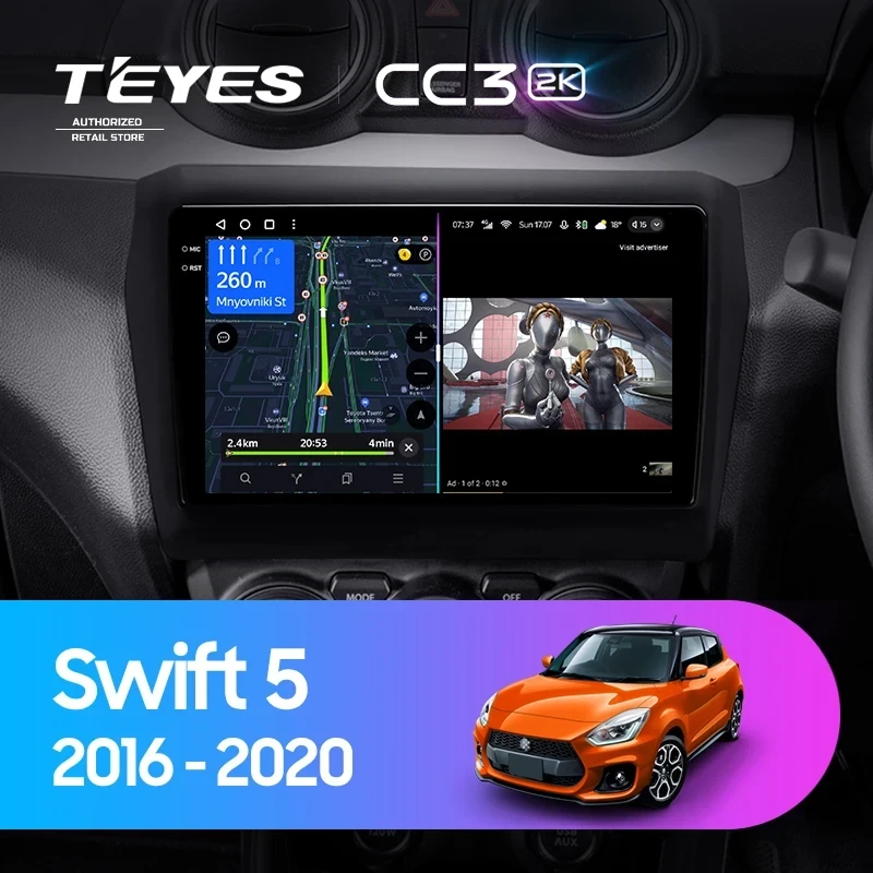 Штатная магнитола Teyes CC3 2K 4/64 Suzuki Swift 5 (2016-2020)
