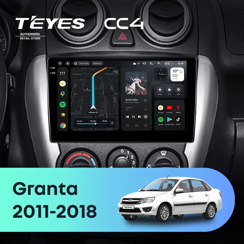 Штатная магнитола Teyes CC4 6/64 LADA Granta Sport (2011-2018) Тип-A