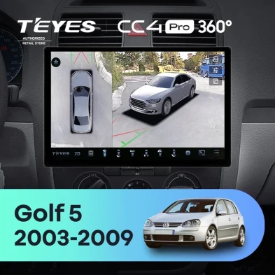Штатная магнитола Teyes CC4 Pro 360 8/128 Volkswagen Golf 5 (2003-2009) F2 (13")